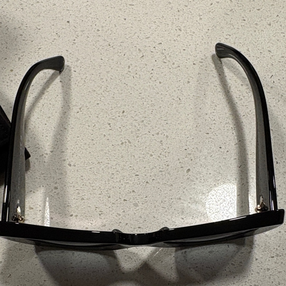 CHANEL Black Square Oversized Sunglasses with Gold Accents - Picture 6 of 6